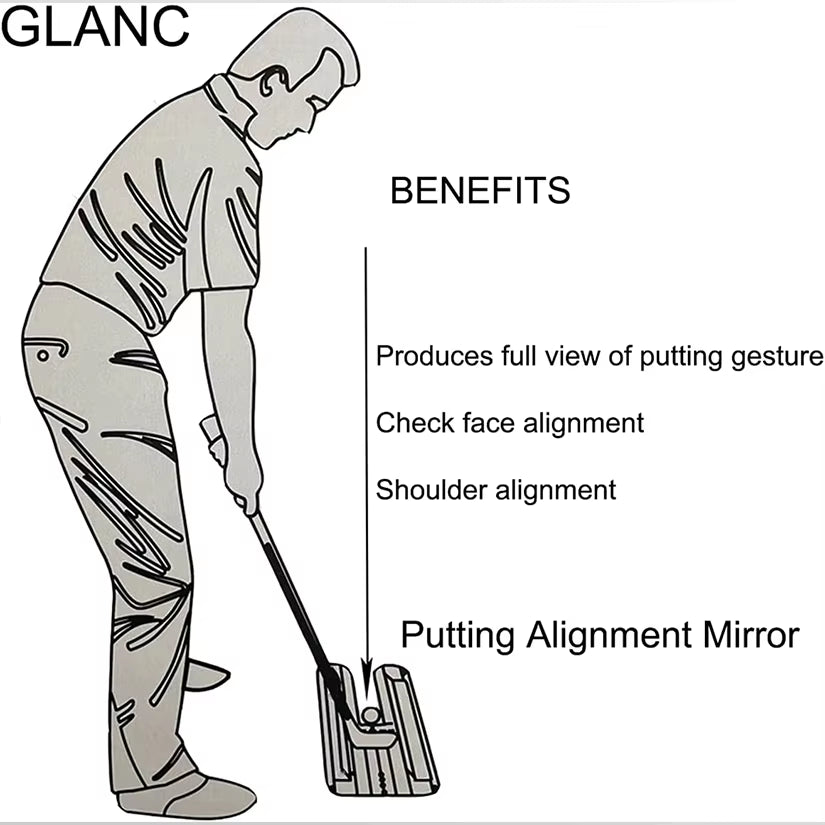 Golf Putting Alignment Mirror Portable Practice