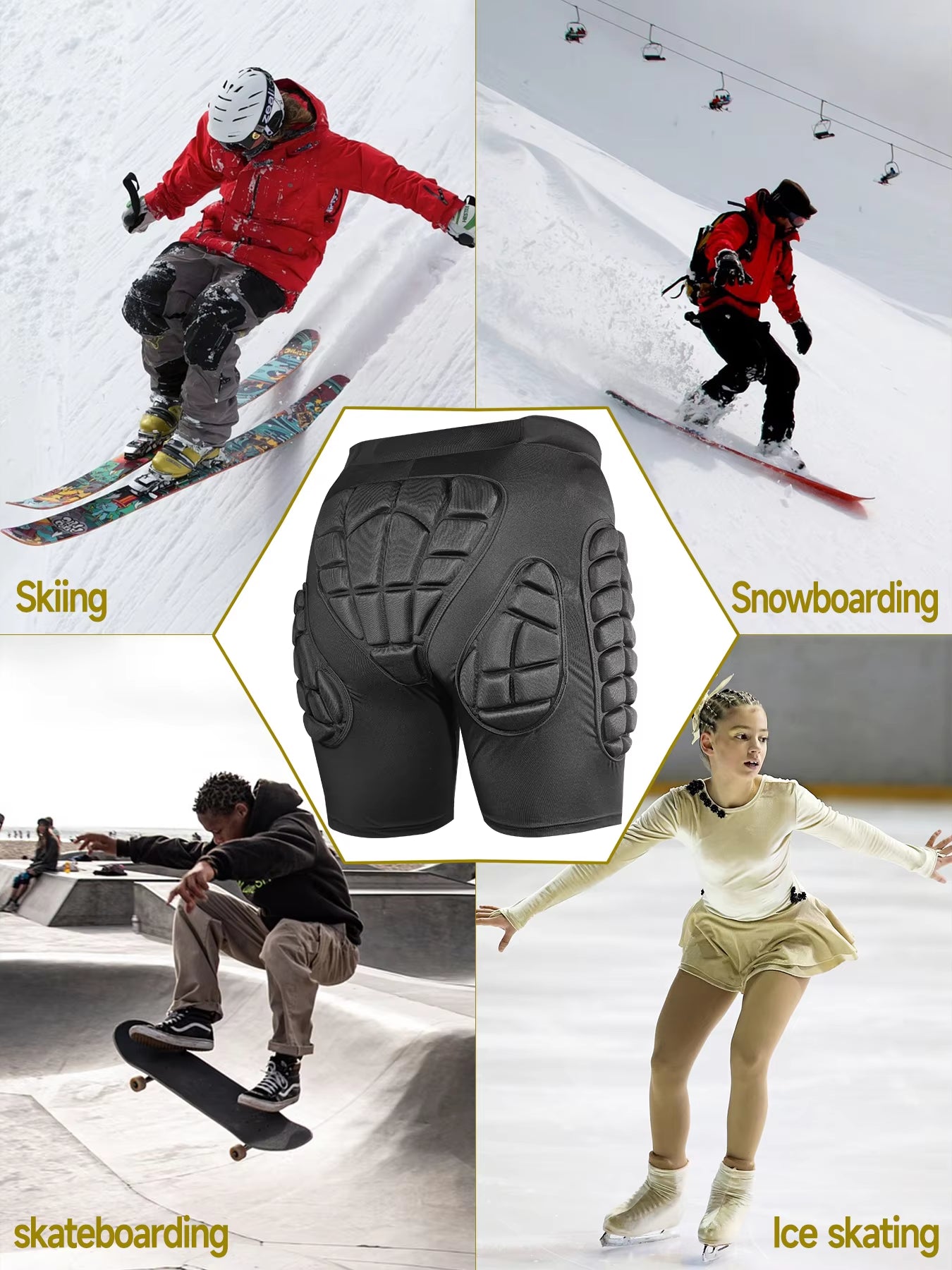 Protective Shorts for Snowboard